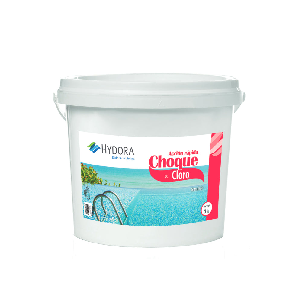 Cloro rápido de choque granulado Hydora 5 kg.