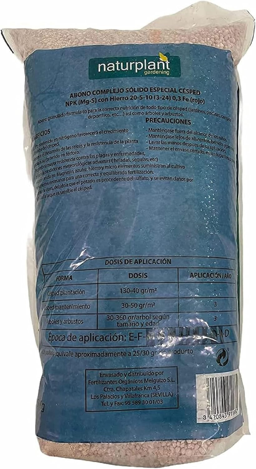 Abono de césped 5 kg. Naturplant