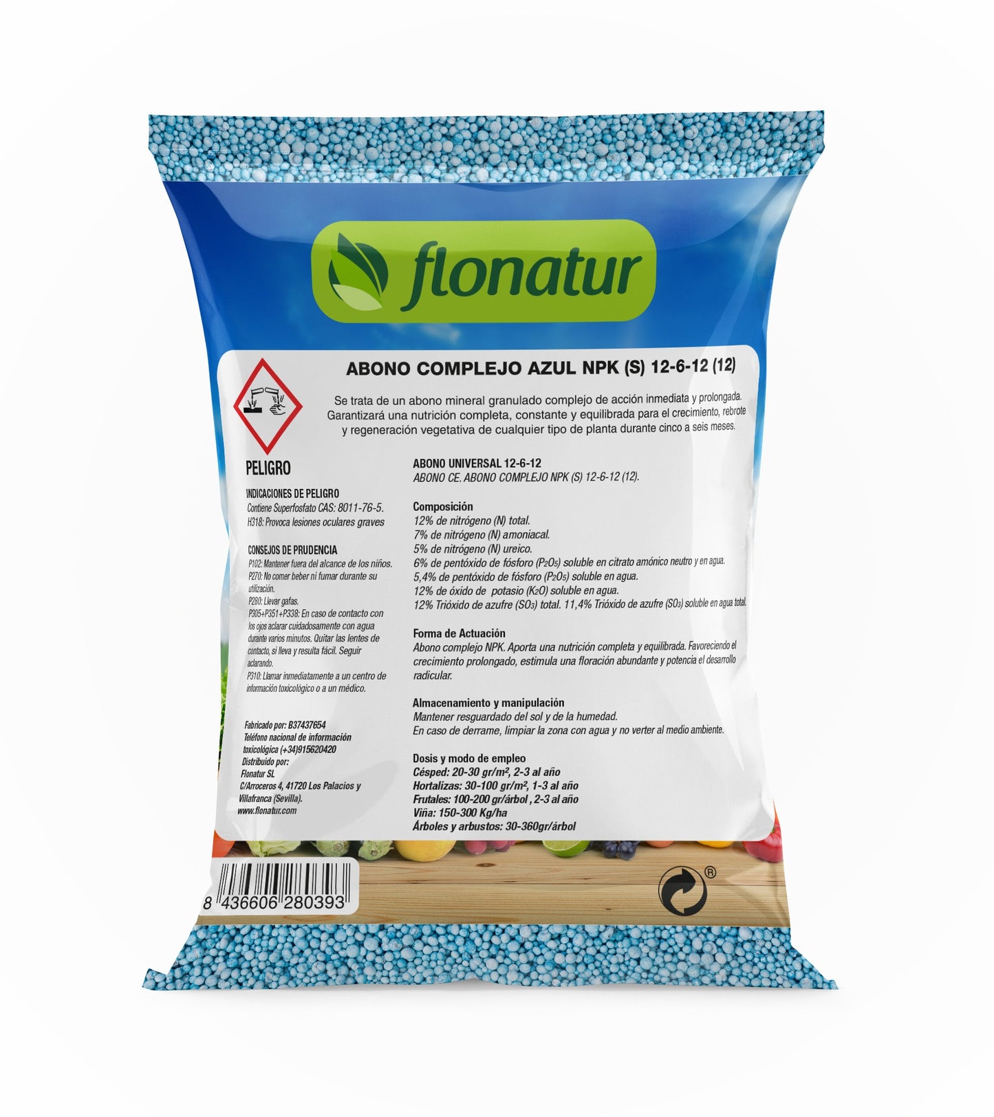 Abono azul granulado