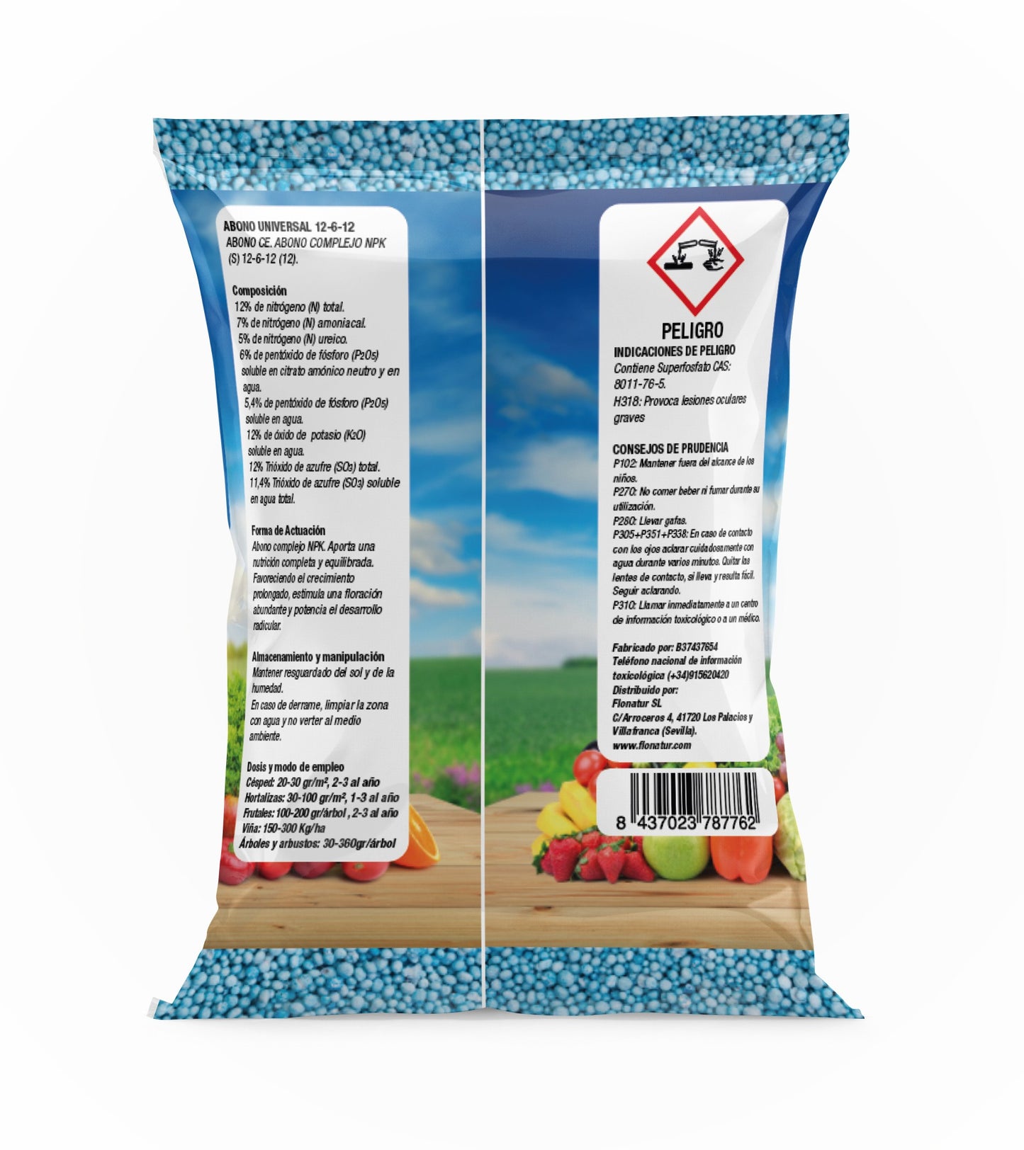 Abono azul granulado