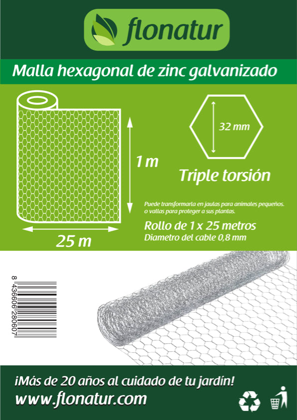 Malla metálica hexagonal gallinero