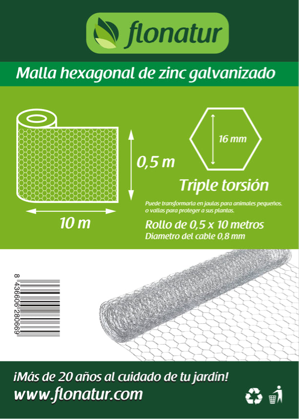 Malla metálica hexagonal gallinero