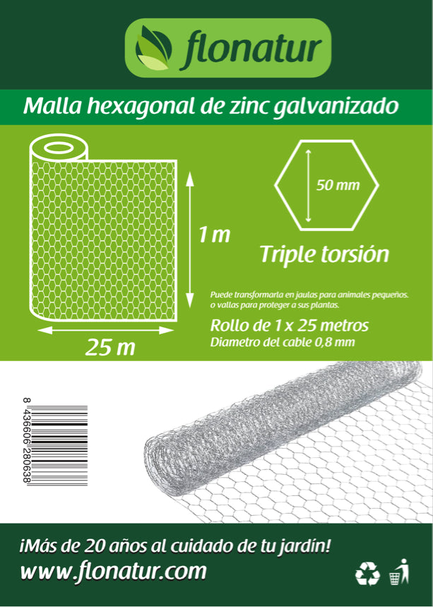Malla metálica hexagonal gallinero