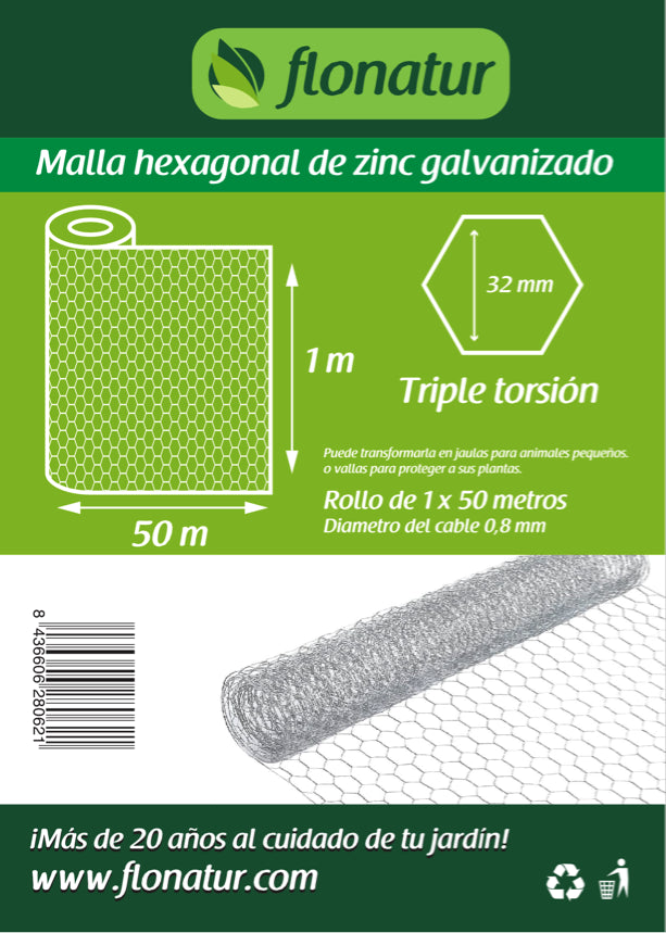 Malla metálica hexagonal gallinero