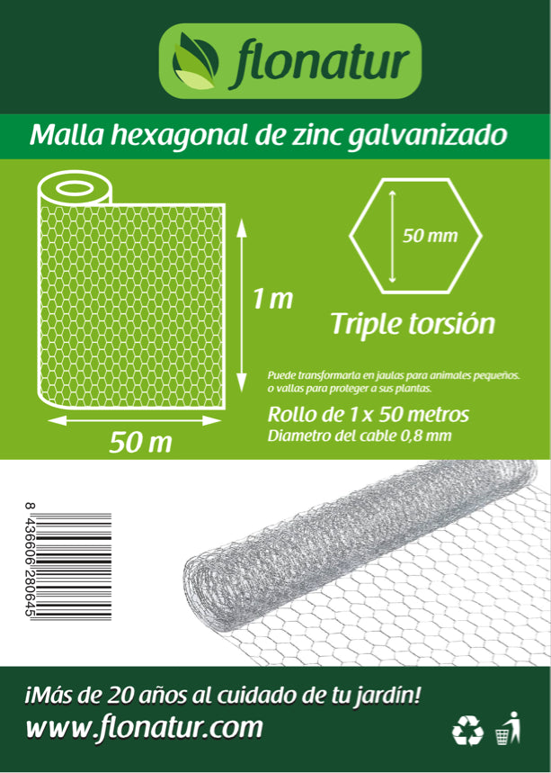 Malla metálica hexagonal gallinero