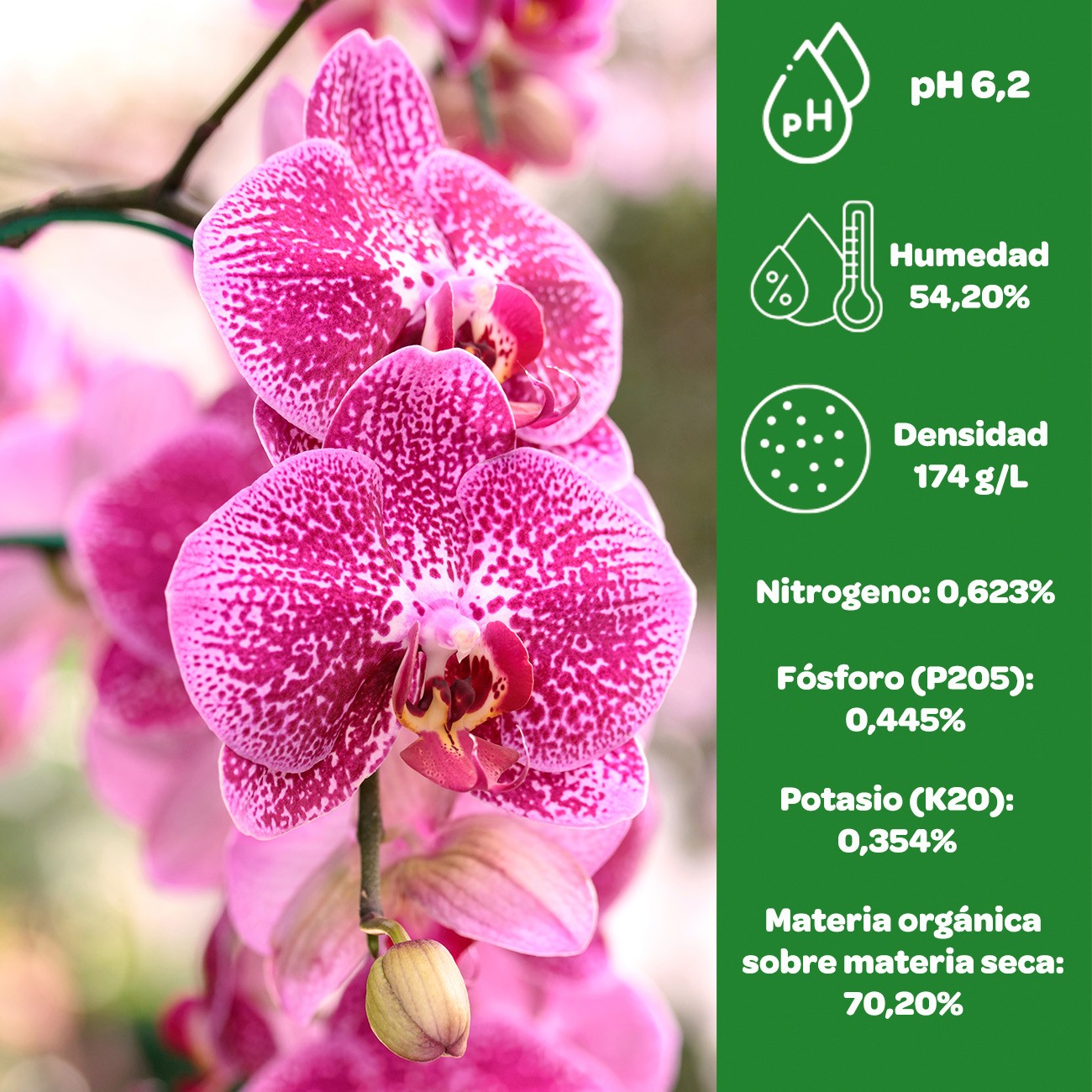 Sustrato especial orquídea. 5 Litros. Naturplant.