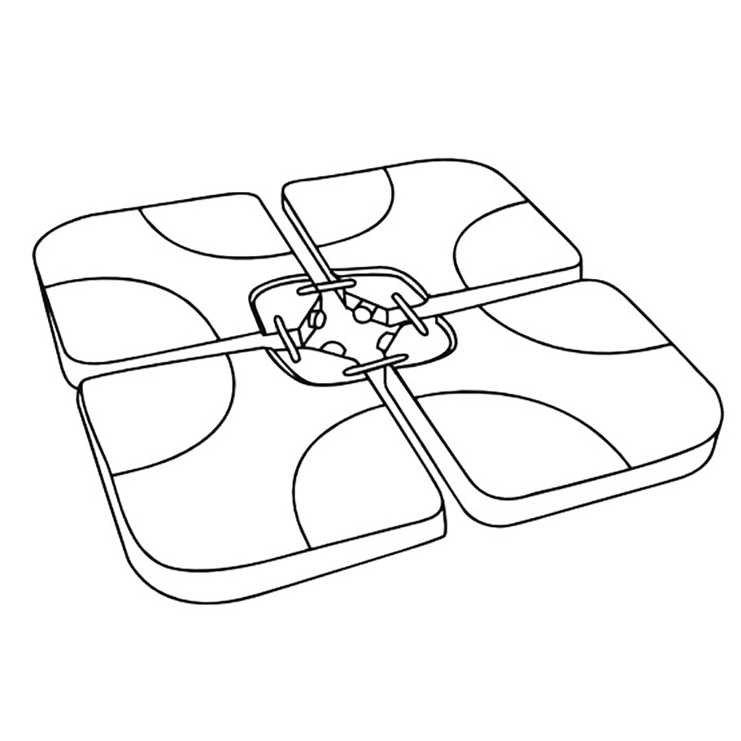 BASE PARA SOMBRILLA 4 MODULOS