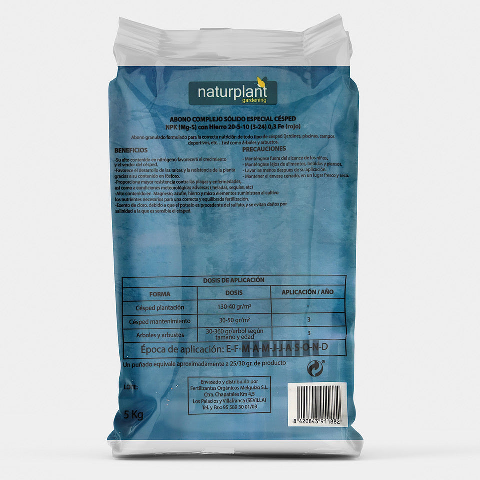Abono de césped 5 kg. Naturplant