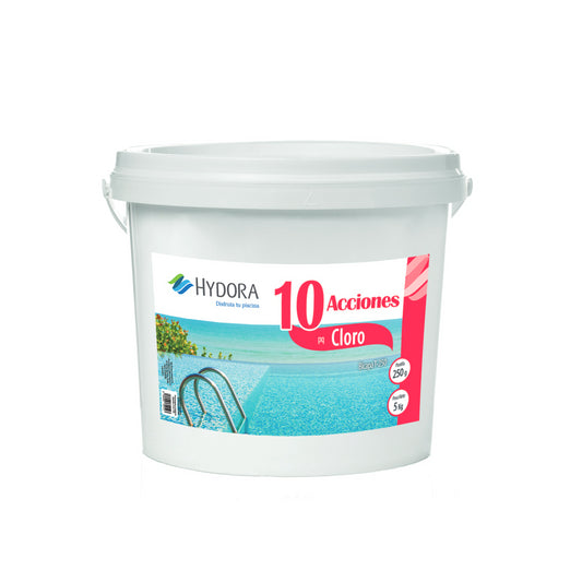 Cloro 10 acciones Hydora t250g 5 kg.