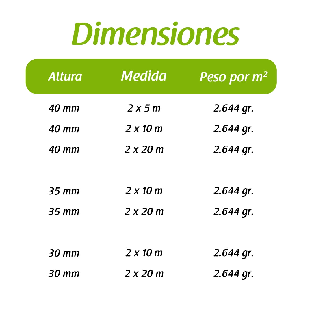 Césped artificial de 40 mm. modelo KENIA. Flonatur