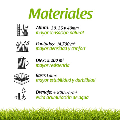 Césped artificial de 40 mm. modelo KENIA. Flonatur