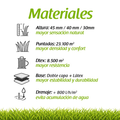 Césped artificial de 45 mm. modelo New York. Flonatur